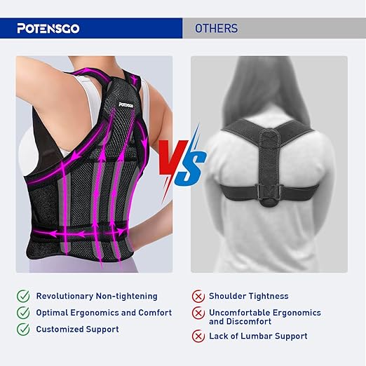 Posture Corrector for Women and Men, Adjustable Back Brace & Straightener for Scoliosis - Hunchback Correction - Back Pain/Spine Corrector/Back Support and Posture Trainer, M(34''-41'')