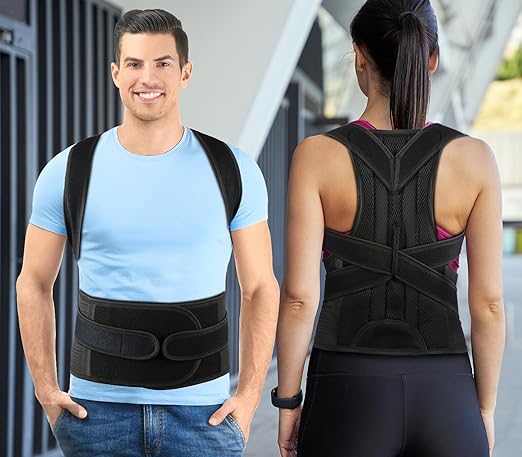 PAZAPO Posture Corrector for Men and Women - Back Brace Full Back Support Straightener for Hunchback - Upper and Lower Lumbar to Relieve,Medium(29-33 Inches)