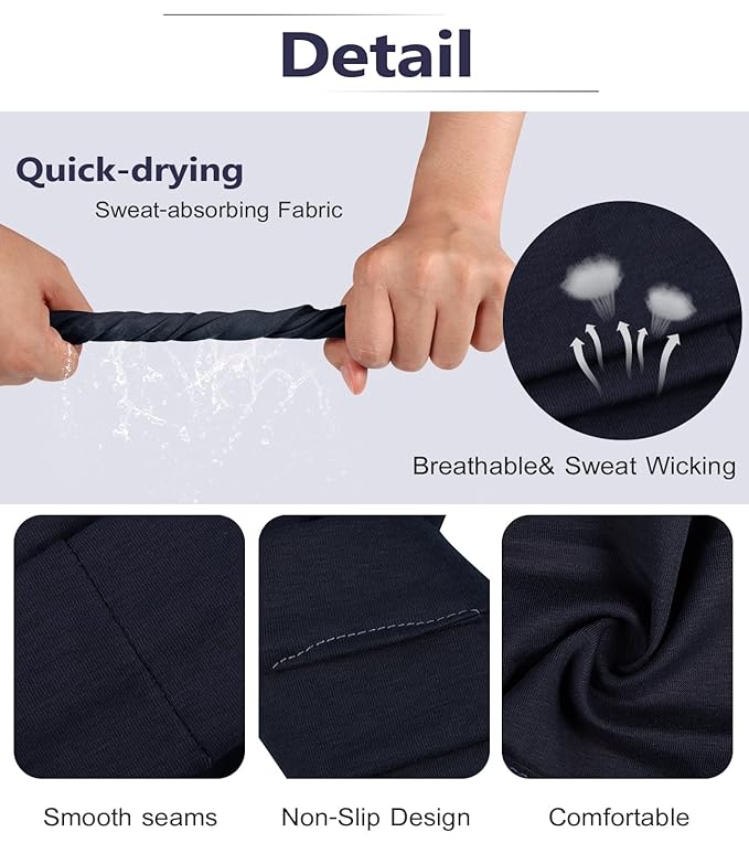 Headbands for Women Non Slip - Stylish Sports Hair Bands for Women's Hair - Soft Cotton Cloth Stretchy Headbands for Women for Yoga, Outdoor Exercise Running - 8 Pack