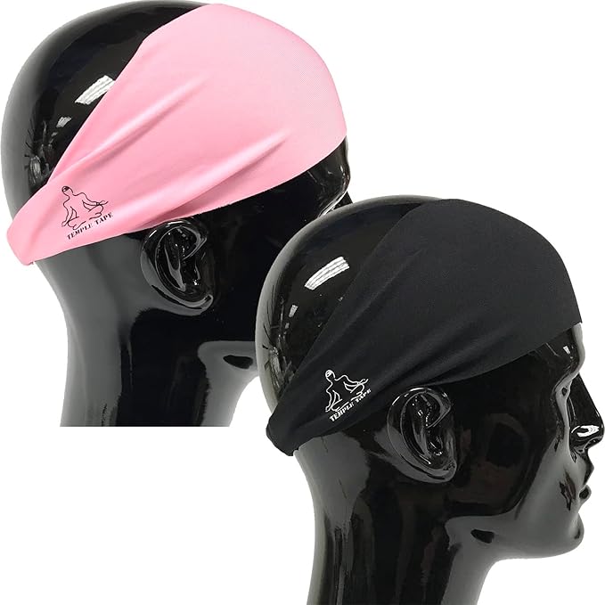 Headbands for Men and Women - Mens Sweatband & Sports Headband Moisture Wicking Workout Sweatbands for Running, Cross Training, Yoga and Bike Helmet Friendly