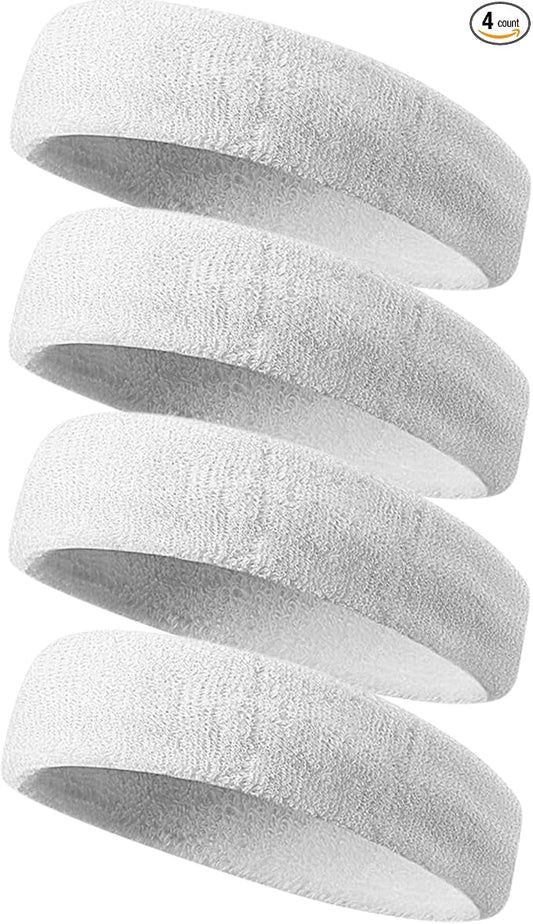 Tanluhu Sweatbands Sport Headbands for Men & Women,Terry Cloth Sweat Band for Tennis, Running, Basketball, Working Out, Execise - Athletic Sweat Cotton Headband Outdoor