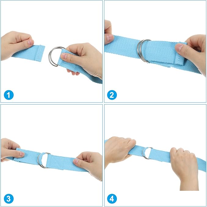 PATIKIL Yoga Strap for Stretching Cotton Yoga Belt with Adjustable Metal D-Ring Buckle Stretch Band for Fitness Pilates