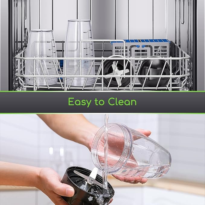 Aigostar Bullet Blender for Shakes and Smoothies, Personal Blender for Kitchen, Smoothie Blender Juice Licuadora Crushing Ice Puree Frozen Fruit, Countertop Blender with 24&20 oz To-Go Cups