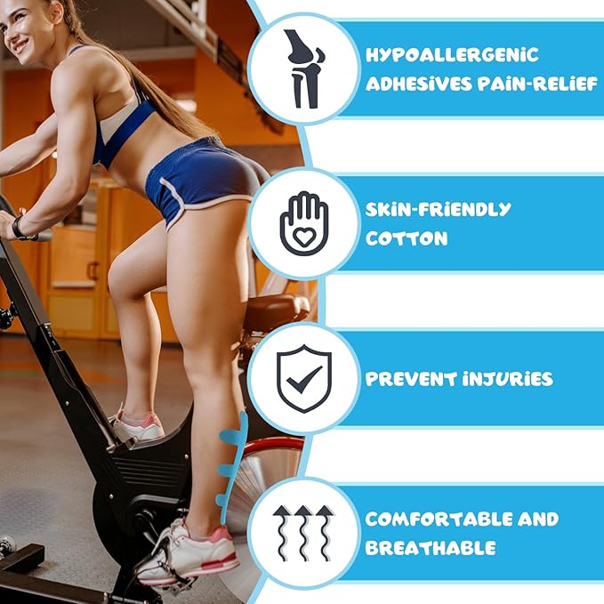 10pcs Precut Tape for Achilles Tendon, Breathable Latex-Free Athletic Tape, Elastic Sports Tape Strips, Patch Provides Stability for Achilles and Muscle Support