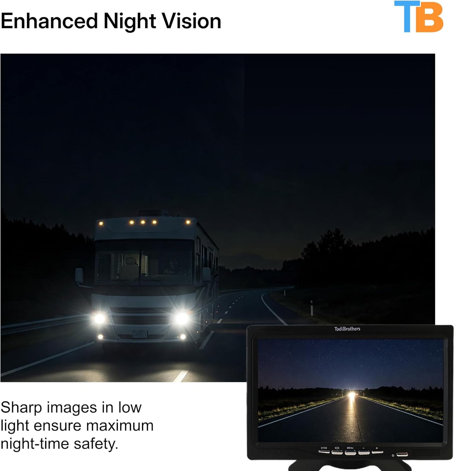 7” HD License Plate Backup Camera with a Monitor– Wired for No Interference, 120° Wide-Angle, Weatherproof, Night Vision – American-Based, 1-Year Warranty