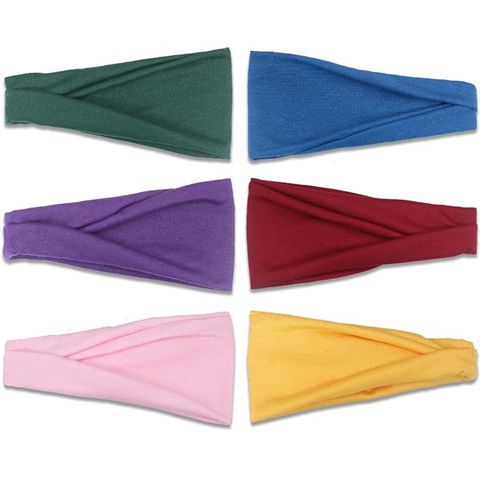 IVARYSS Headbands for Women, Non-Slip, Premium Stretchy Head Bands Hair Accessories,Wear for Yoga, Fashion, Working Out, Travel or Running, 6 Pack, Cute Multi