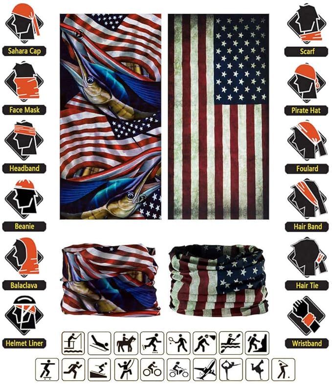 Headband Neck Gaiter Head Wrap Headwear Face Mask Magic Scarf Bandana for Men and Women