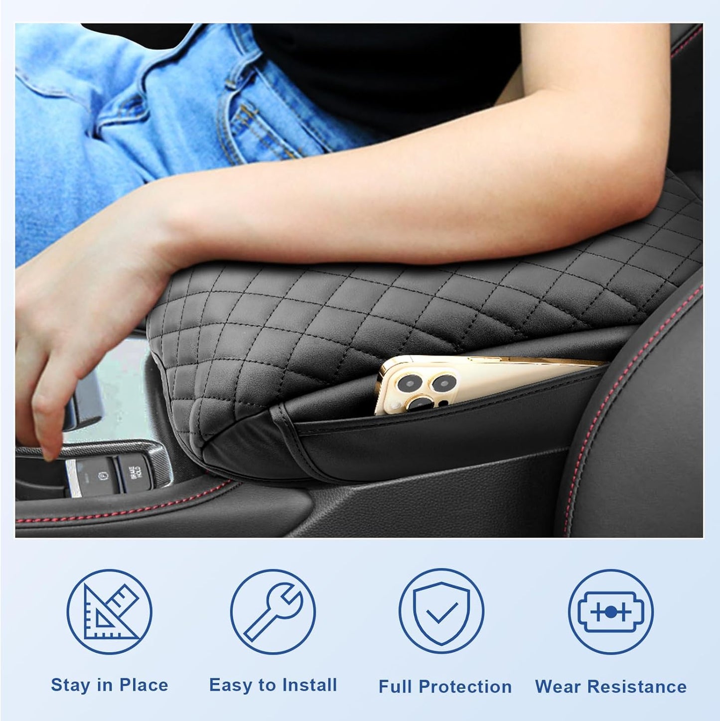 CDEFG 2023 2024 2025 Accord Center Console Cover for 2023-2025 Honda Accord Armrest Cover Center Console Pad Arm Rest Cushion Central Consola Cover para 2023 2024 2025 Accord Hybrid Accessories