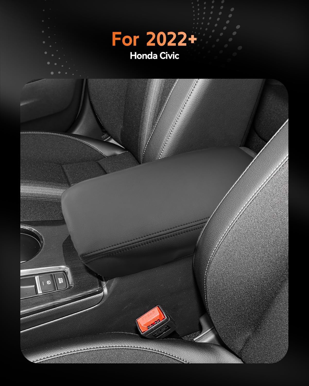 CDEFG for Honda Civic 2022-2025 Center Console Cover Armrest Box Cover for Civic (LX, Sport, Si) 2022 2023 2024 2025 Accessories Console Arm Rest Protector