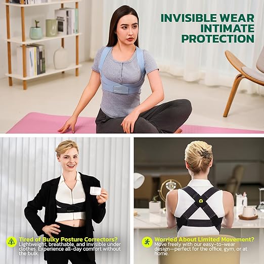 Posture Corrector for Women with X-Shaped Biomechanical Design, Comfort Fit Back Brace, Improves Posture, Corrects Hunchback, Relieves Neck, Shoulder, Upper Back Pain, Invisible Under Clothes XL