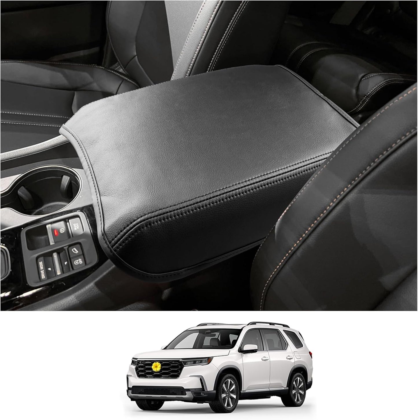 CDEFG 2023 2024 2025 Pilot Center Console Cover for 2023 2024 2025 Honda Pilot/ 2024-2025 Ridgeline/ 2024-2026 Passport Armrest Cover Center Console Pad Arm Rest Cushion Pilot 2025 Hybrid Accessories