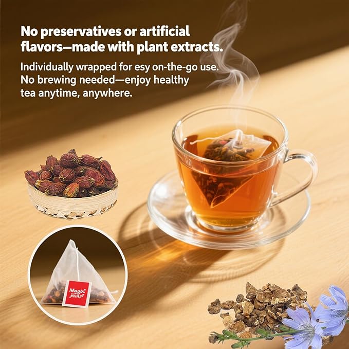 Detoxifying tea, Nature Chicory & Gardenia Herbal Tea -Herbal detox for weight management, metabolism, bloating, and healthy blood sugar maintenance, Natural Sugar-Free Herbal Tea (1pc)