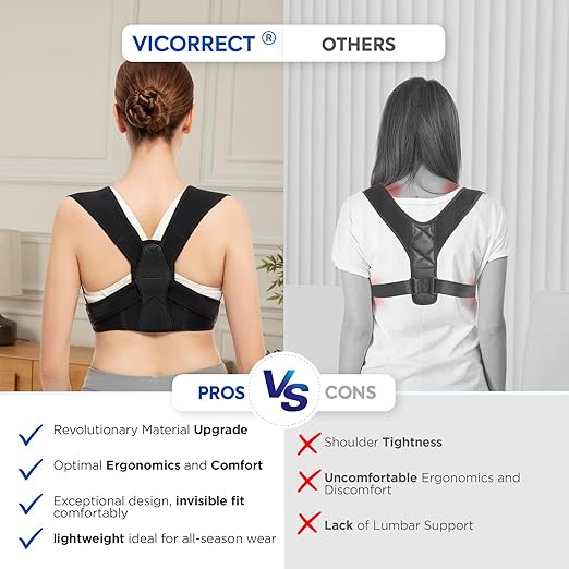 Posture Corrector for Women and Men, Adjustable Upper Back Brace for Clavicle Support and Providing Pain Relief from Neck, Shoulder, and Upper Back (Black, Large/XLarge)