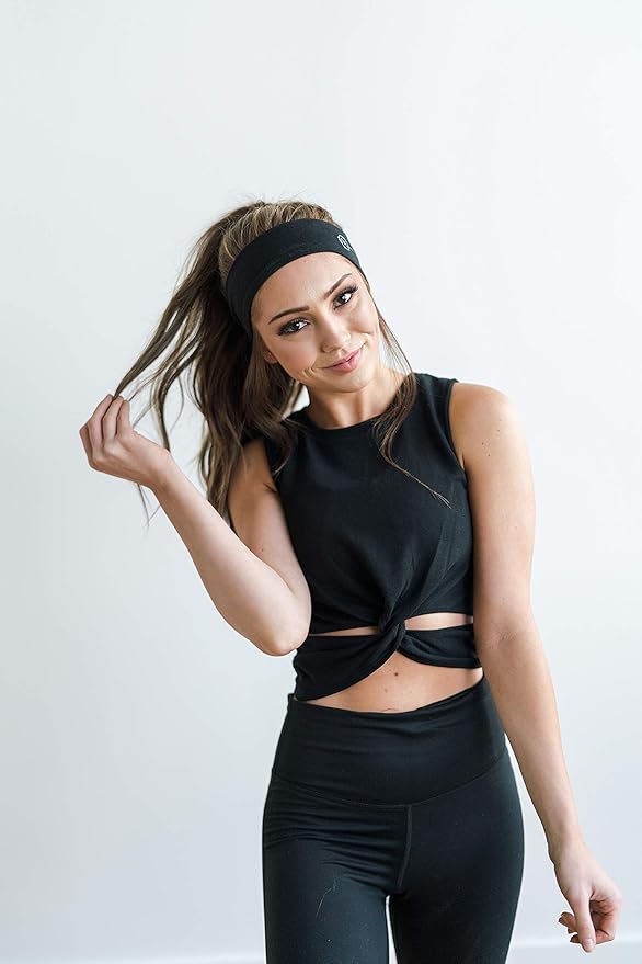 Maven Thread Women's 2" Wide Non Slip Sweat-Wicking Headband for Exercise and Yoga, 2-Pack