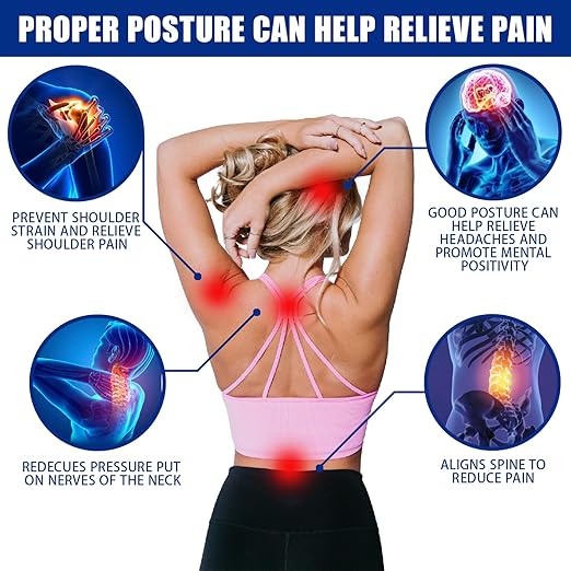 Posture Corrector for Women and Men - Adjustable Back Brace for Pain Relief - Enhances Posture and Provides Lumbar Support - Upper and Lower Back Straightener - Breathable Back Support (Black, Large)