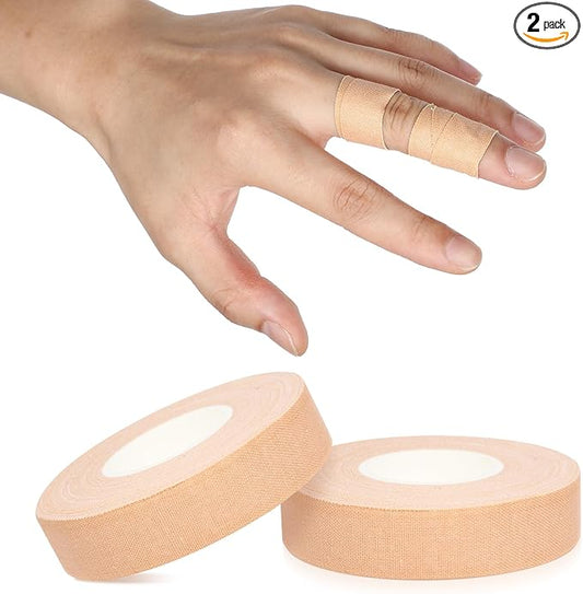 Finger Tape, 0.5 Inch x 10 Yard Nude Athletic Tape Extra Strong Adhesive, 2 Rolls Sport Tape, Medical Tape, Foot Tape for Rock Climbing, Grappling, Basketball, Lifters and BJJ Finger Tape