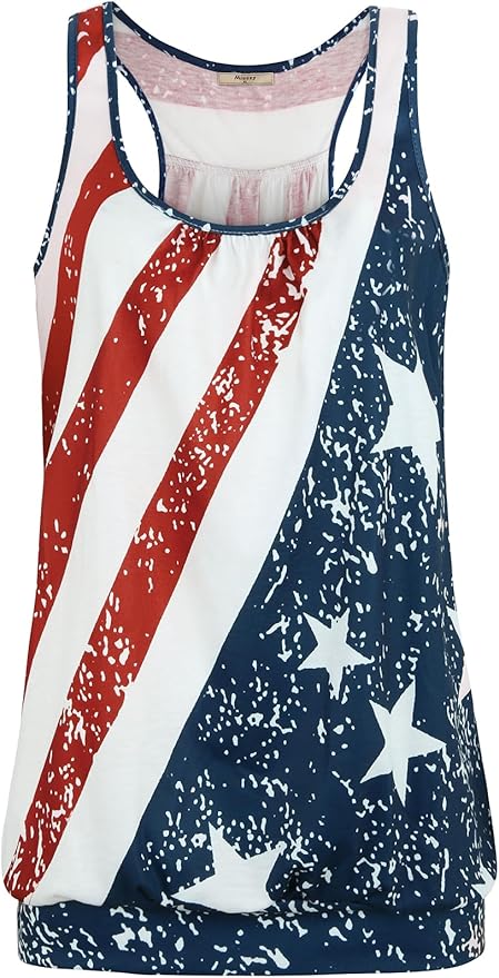 Miusey Womens Sleeveless Round Neck Loose Fit Racerback Yoga Tank Top