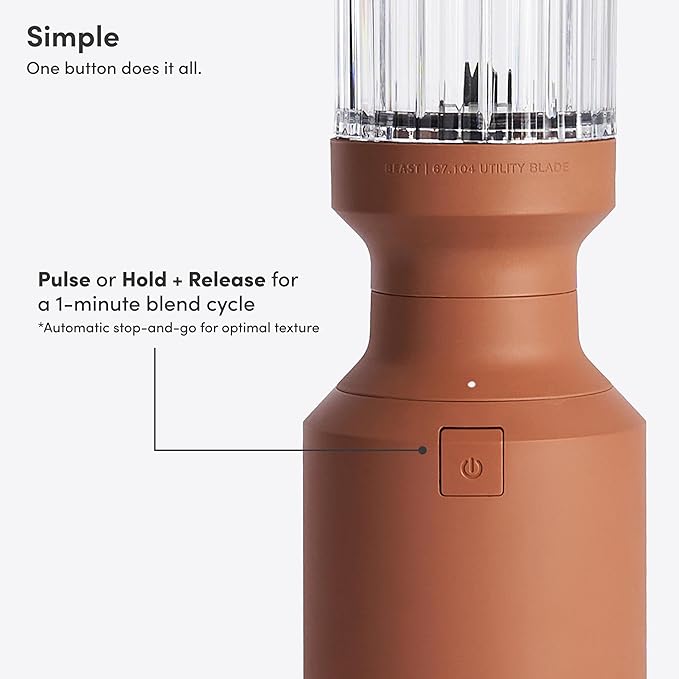 Beast Mighty 850 Plus | Premium Compact Personal Blender | Smoothies, Shakes, Dressings, Sauces | Blends Ice and Frozen Fruit | New XL Vessel | Extra Vessels, Lids and Straws | 850W (Terra)