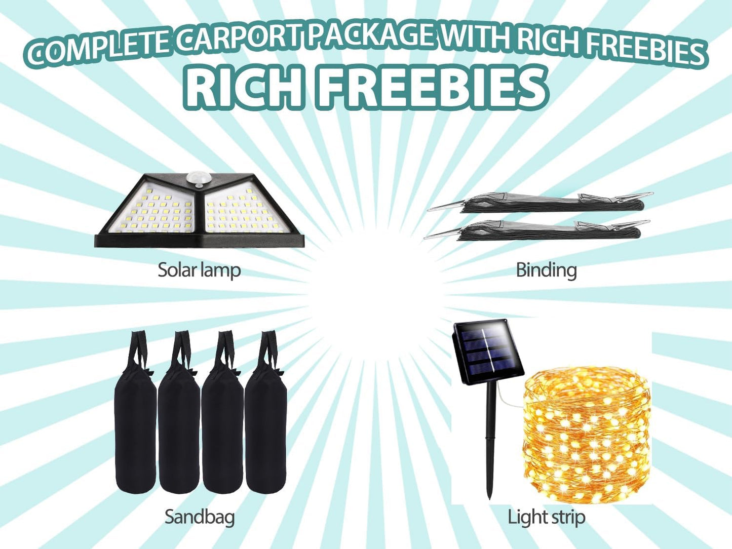 Carports 13X25 Heavy Duty,Car Ports with 180G Removable Side Wall,Portable Car Port Garage,Carport Canopy, Car Shelter All Weather,Grey