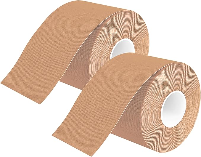 Kinesiology Tape Uncut | 2 Beige Rolls of Athletic Sports Tape | 16ft Length and 2'' Width per Roll | Waterproof • Skin-Friendly • Elastic | Ideal for Sports | axion