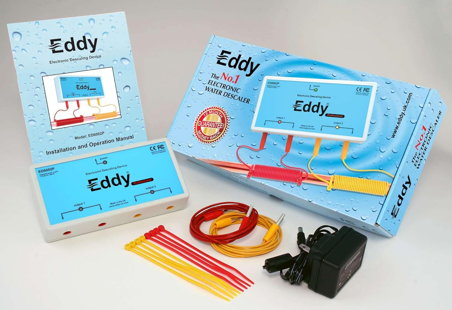 EDDY Inductive No Salt Water Softener Alternative | Electronic Water Descaler for Whole House | Reduces Limescale | Electromagnetic Water Conditioner