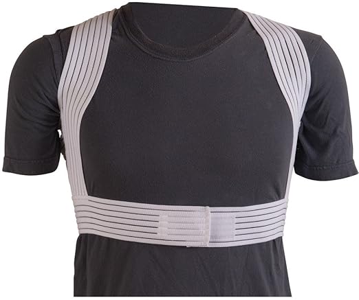DMI Posture Corrector for Men and Women, Adjustable Criss-Cross Support for Reducing Back Pain and Strain, Comfortable and Breathable, Machine Washable, White, Large, 42" to 44" Chest Size
