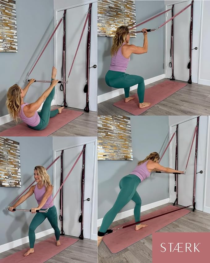 STAERK Pilates Suspension Training System - Premium Resistance Training Kit - At-Home Pilates for Strength & Flexibility - Resistance Bands Set for Home Gym, Travel, and Outdoors