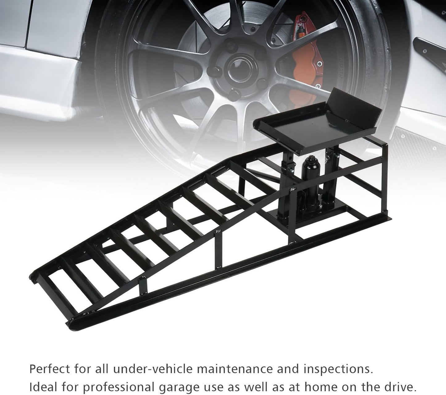 5 Ton 2 Pack Hydraulic Car Ramp Elevator 10000 Lbs for Auto Car Truck Trailer Garage Service Vehicle Ramp Lift Jack Hydraulic Lift (Black)