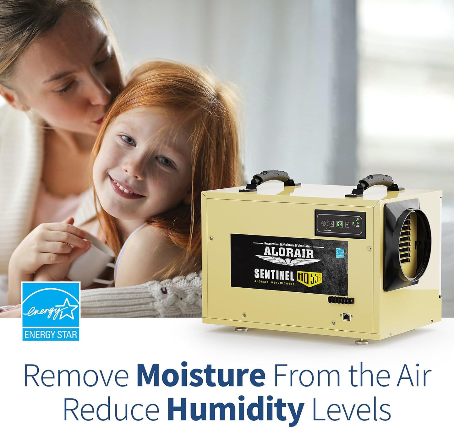 ALORAIR 120 PPD Commercial Dehumidifier, with Drain Hose for Crawl Spaces, Basements, Industry Water Damage Unit, cETL Listed, Compact, Auto Defrost Crawlspaces Dehumidifiers, Gold