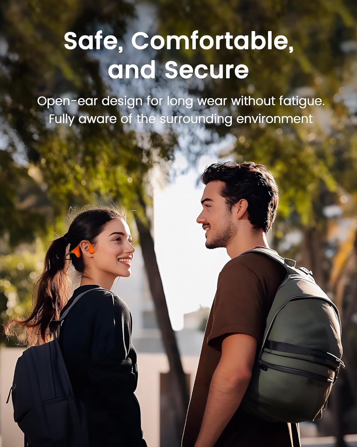 Aerra Bone Conduction Sport Headphones, IP67 Waterproof Workout Earphones, Open-Ear, Wireless Bluetooth with Mic, Secure and Comfortable for Running and Cycling, Black