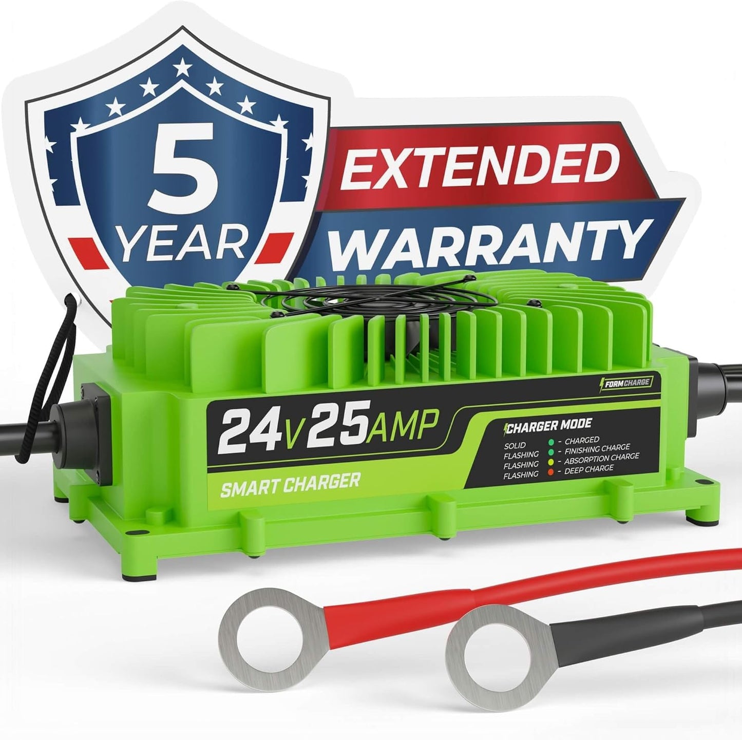 FORM 24 Volt Battery Charger for Genie Skyjack, JLG Scissor Lift, Forklift, Electric Pallet Jack, Floor Scrubber - 24V 25A