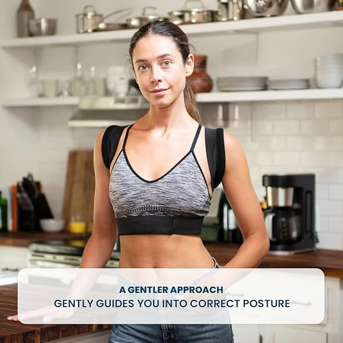 Posture Corrector - Fully Adjustable Breathable Clavicle Chest Back Support Brace for Improves Posture & Provide Lumbar Support Back Pain Relief - Perfect for Men & Women - X Small