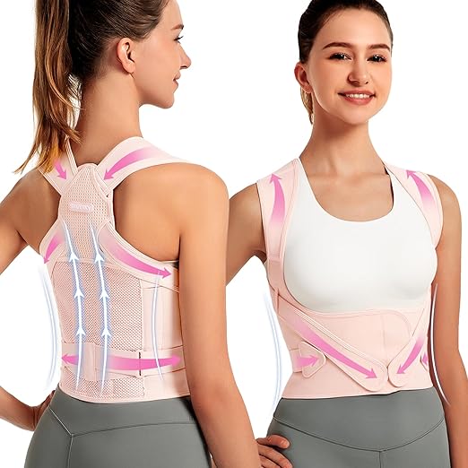 Posture Corrector for Women for Support: Back Brace for Full Back Support - Adjustable Shoulder Straightener for Women and Men (Large)