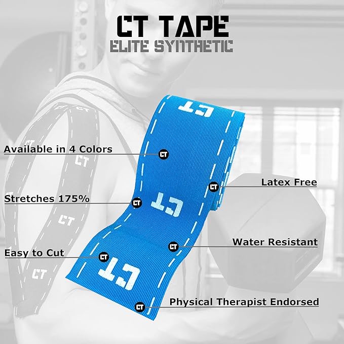 Sports & Kinesiology Tape (16.5ft Uncut Roll) - Latex Free, Water Resistant, Uncut Kinesiology Tape for Knee, Elbow, Ankle, Back & Shoulder Muscle