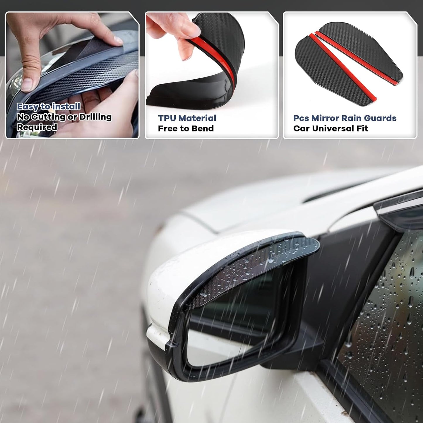 4PCS Rain Guards Fit for Honda Odyssey 2011-2017, Durable Front & Rear Window Visors Wind Deflector, Outside Mount Vent Shade Shield 2011 2012 2013 2014 2015 2016 2017