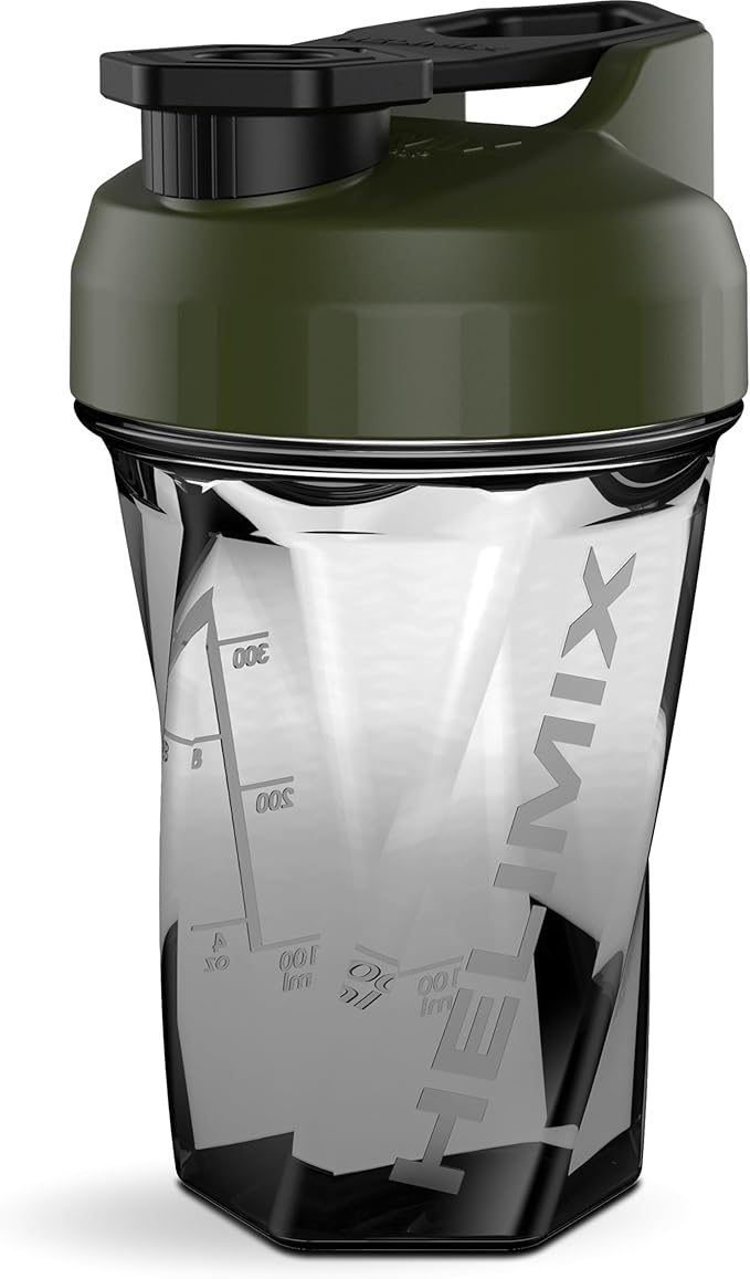HELIMIX 1.5 Vortex Blender Shaker Bottle Holds Upto 20oz | No Blending Ball or Whisk | USA Made | Portable Pre Workout Whey Protein Drink Shaker Cup | Mixes Cocktails Smoothies Shakes | Top Rack Safe