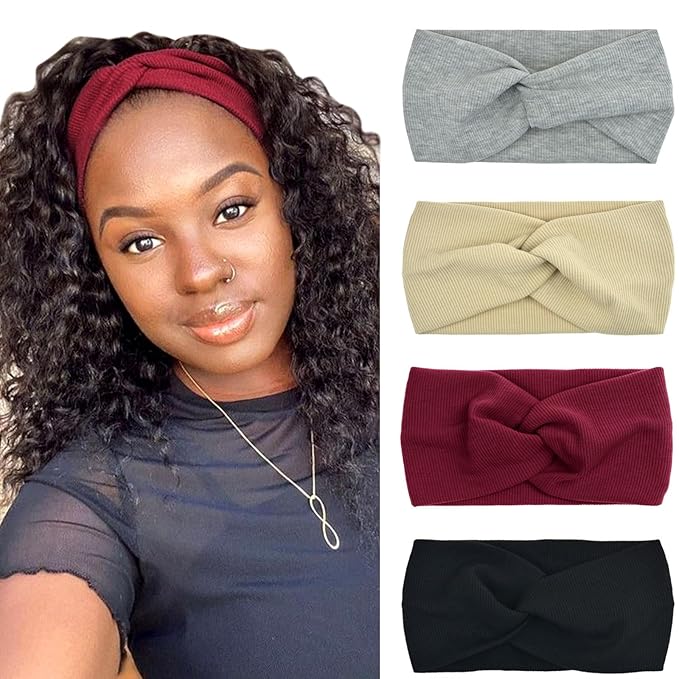 DRESHOW 1950's Vintage Modern Style Elastic Women Turban Headbands Twisted Cute Hair Band Accessories