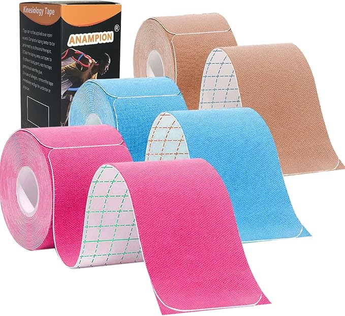 Kinesiology Tape Pro Athletic Sports Waterproof Breathable Latex Free Tape for Ankle Wrists Knees Elastic Running Tennis Swimming Football Sports Activities Tapes (3 Pack, MIX02)