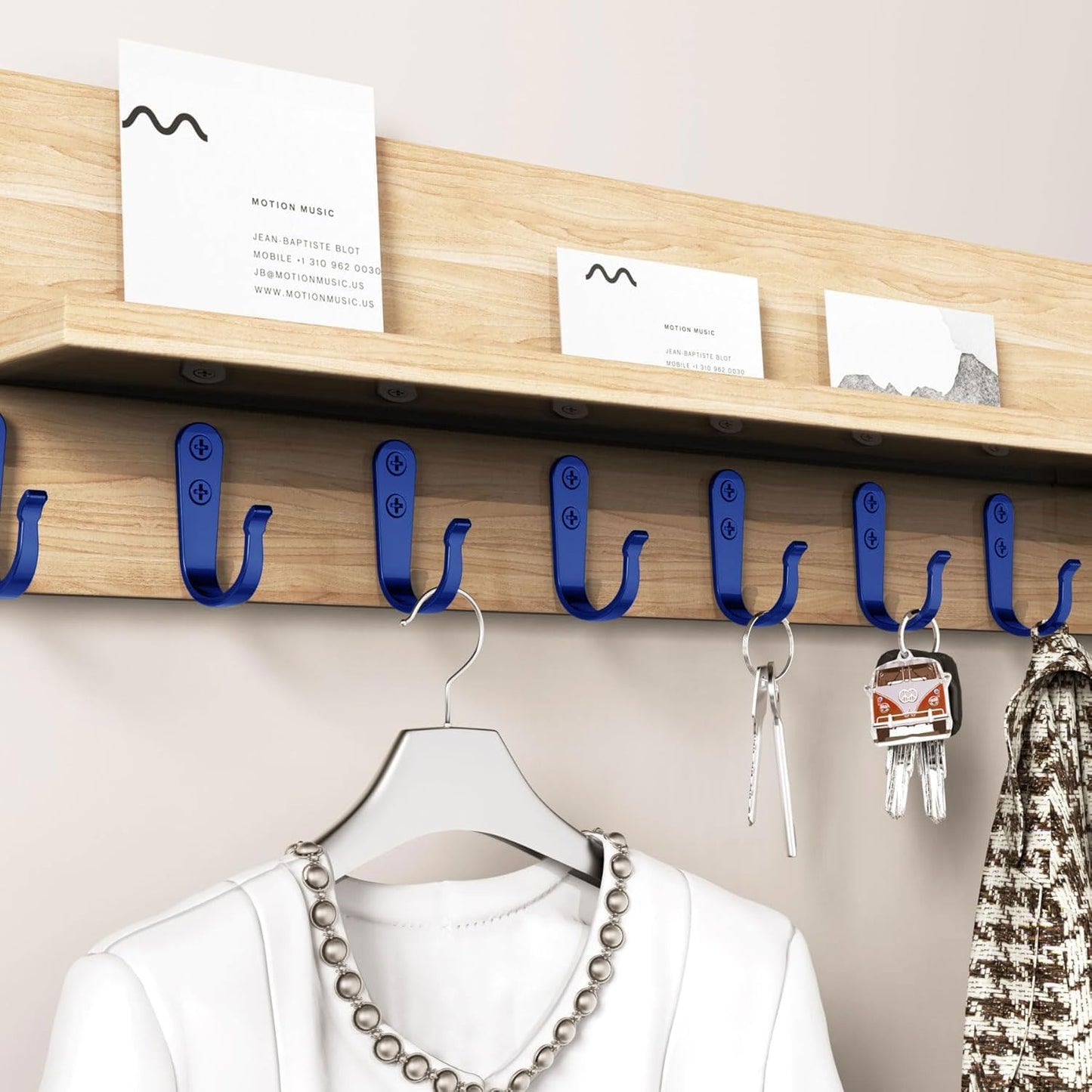 20PCS Wall Hooks for hanging, Metal Wall Hooks for Coats, Coat hooks for Wall, Heavy Duty Single Prong Wall Hooks With 40 Pieces Screws for Hanging Coats，Towel，Backpack，Hat, Dog Leashes (Blue)