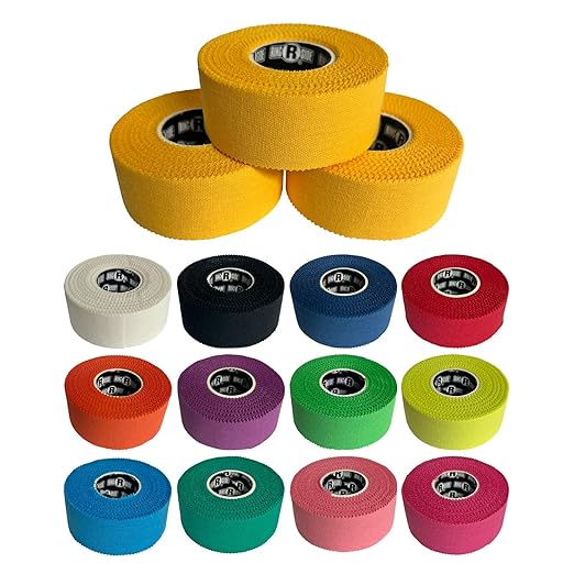 Ringside 1" Athletic Trainers Tape, Cotton Kinesiology Tape for Combat Sports, Adhesive, 30 Foot Rolls, Gold, 3 Pack