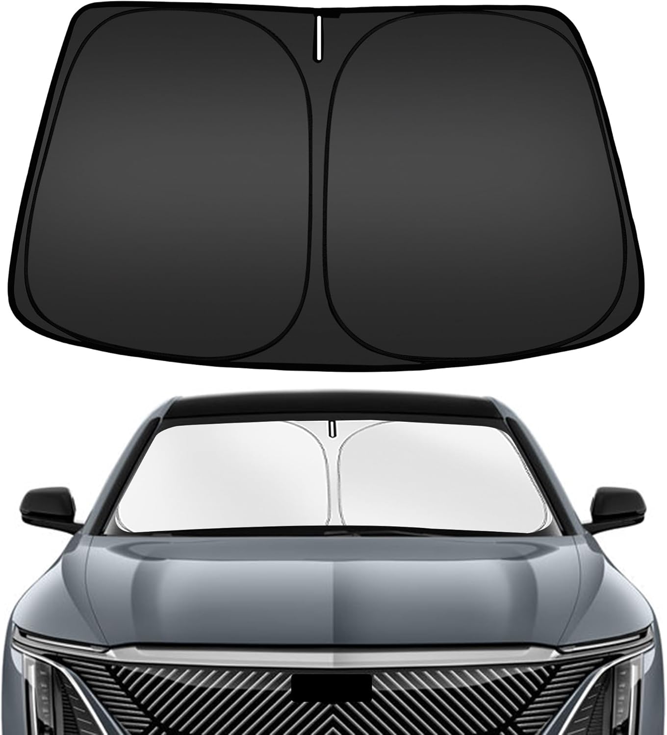 ARISMOTOR Windshield Sun Shade for Cadillac Lyriq Electric 2023-2025, Custom Fit Foldable Front Window Sunshade Sun Visor Protector, Block UV Rays Keep Your Car Cooler