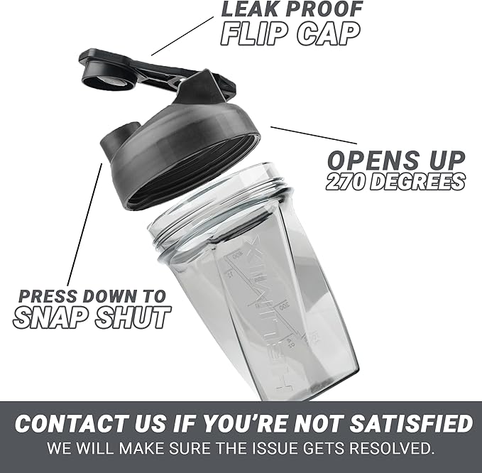 HELIMIX 1.5 Vortex Blender Shaker Bottle Holds Upto 20oz | No Blending Ball or Whisk | USA Made | Portable Pre Workout Whey Protein Drink Shaker Cup | Mixes Cocktails Smoothies Shakes | Top Rack Safe