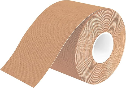 Kinesiology Tape Uncut | 1 Beige Roll of Athletic Sports Tape | 16ft Length and 2'' Width | Waterproof • Skin-Friendly • Elastic | Ideal for Sports | axion