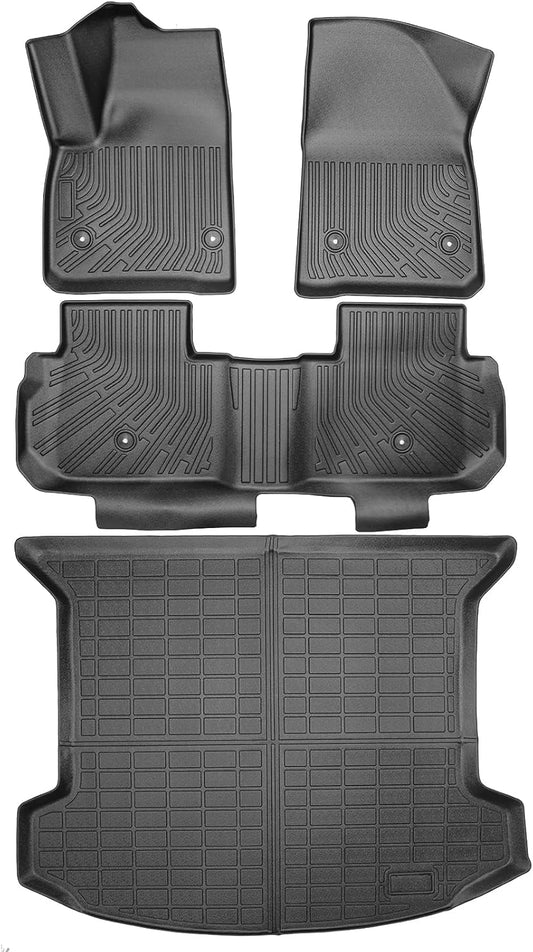 Floor Mats & Cargo Liner Set Custom Fit for Cadillac XT5 2025 2017-2024 All Weather Protection for Car Mats Anti-Slip TPE Floor Liners Cadillac XT5 Accessories Waterproof Trunk Mat, Black