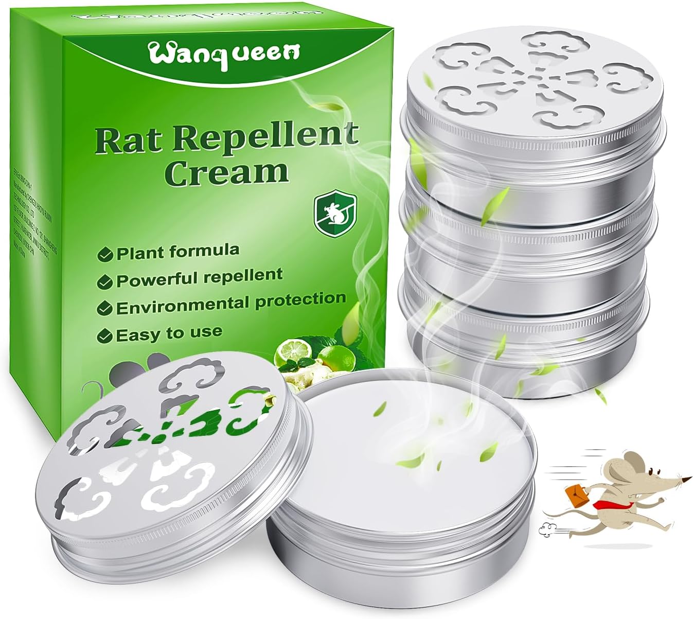 4 Pack Mouse Repellent for Car Engines, Peppermint Oil to Repel Mice and Rats, Mouse Repellent Keep Rodents Out of Car Rat Repellent for House Mice Repellent Outdoor