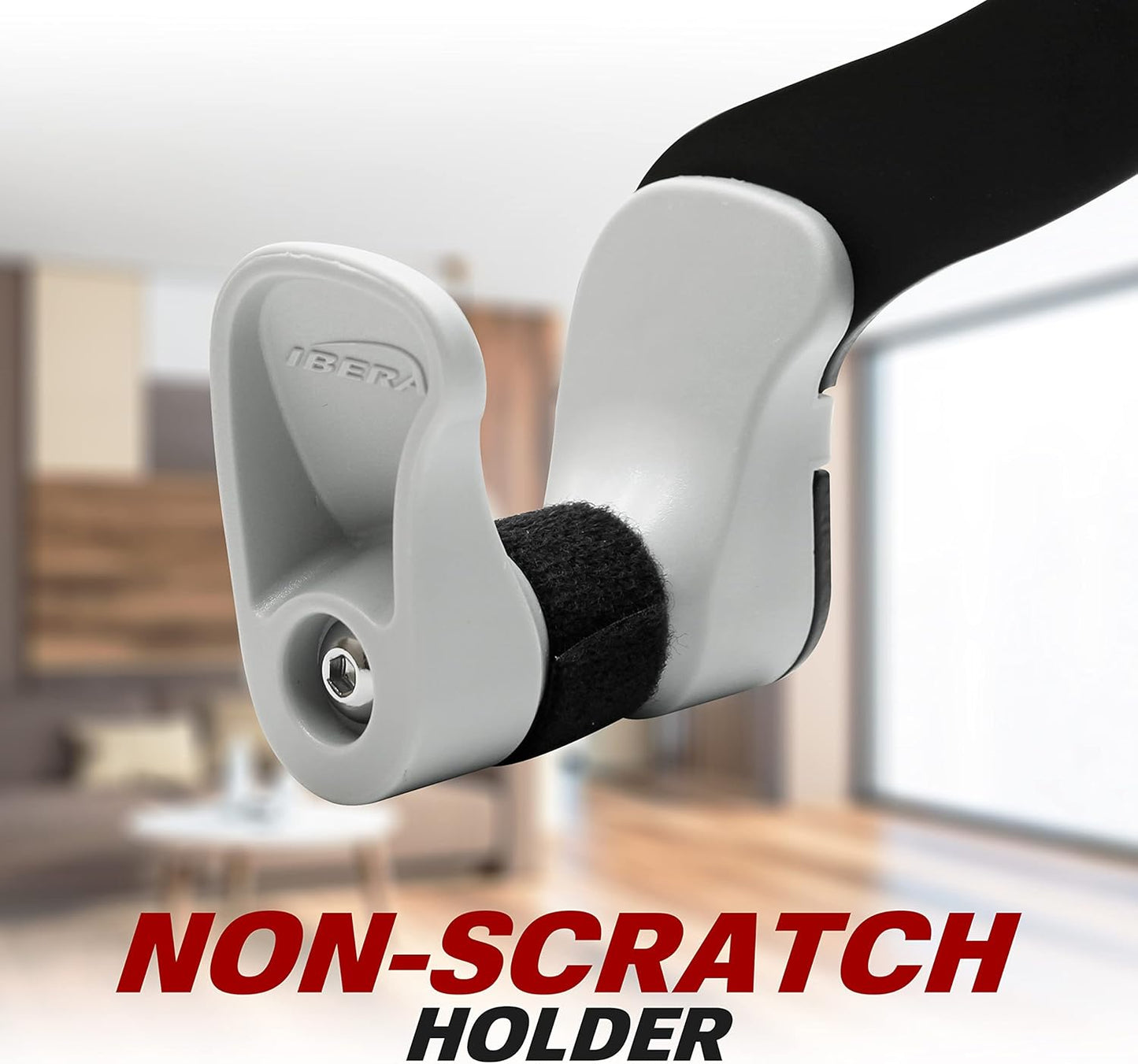 Ibera Bike Wall Mount - Secure Bike Storage up to 18kg with Adjustable Frame Holder & Soft Rubber Cradles - Garage Bike Rack for Road, MTB, Kids, Hybrid Bikes - Easy Installation & Space-Saving Design