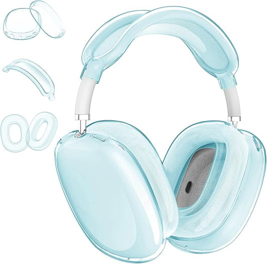 for AirPods Max Clear 3 in 1 TPU Case - Ear Cups, Ear Pad, and Headband Cover for AirPod Max Headphone Accessories - Blue