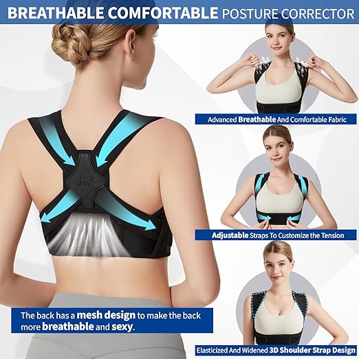 Posture Corrector for Back Support: Adjustable Shoulder Posture Brace for Men and Women (Large/X-Large)