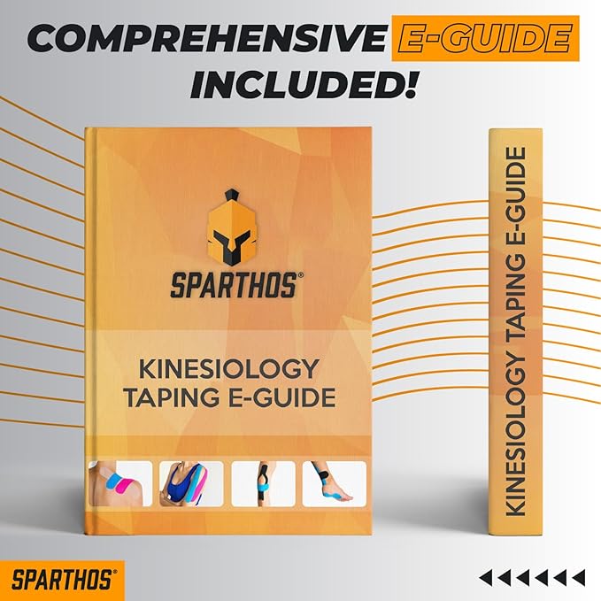 Sparthos Kinesiology Tape - Incredible Support for Athletic Sports and Recovery - Free Kinesiology Taping Guide! - Uncut 2 inch x 16.4 feet Roll