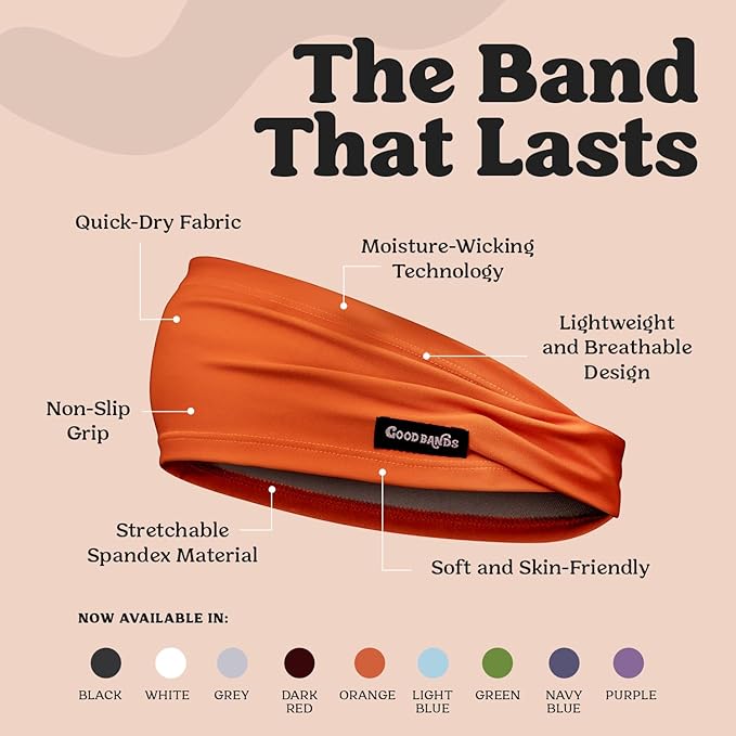 Sweatband for Men and Women - Unisex Headband That Wicks Moisture and Eliminates Excess Sweat - Durable & Long-Lasting - Running, Sports, Football, Triathlons, Construction, Yoga, Gym